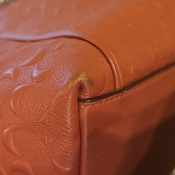 Coach 2018 Pink Embossed Tote with Chain Straps - Picture 8 of 16